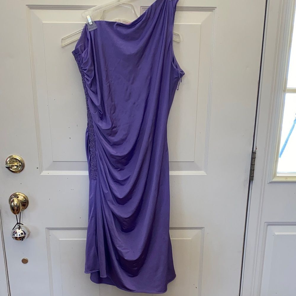 Elegant Purple One-Shoulder Dress